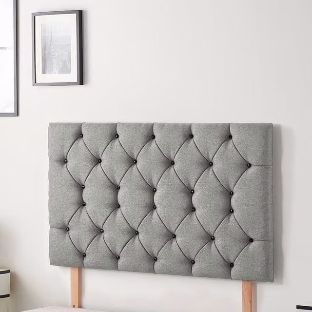 Somnior Beds Ltd Savoy Tweed Fabric 32 Inch Divan Headboard in Grey