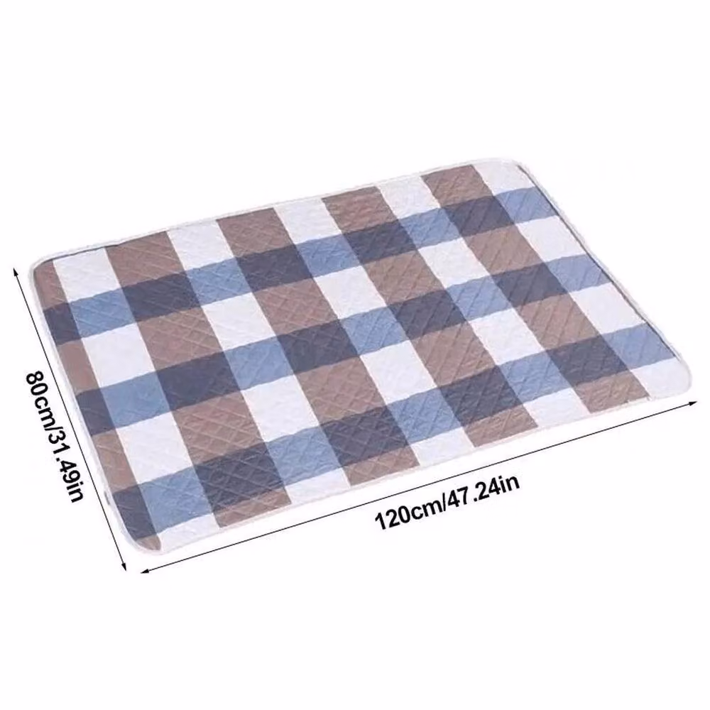 NESTLUNE 2-Piece Reusable Waterproof Incontinence Bed Pads, Multicolour Checked, W: 90 cm x D: 190 cm – 2