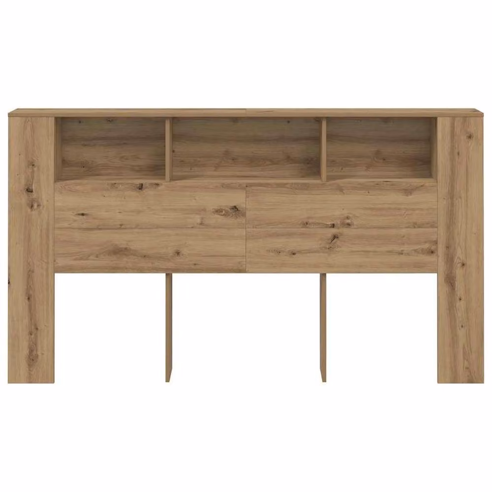 Berkfield Home Artisan Oak Headboard Cabinet in Brown, W: 180 cm, D: 18.5 cm, H: 102.5 cm – 3