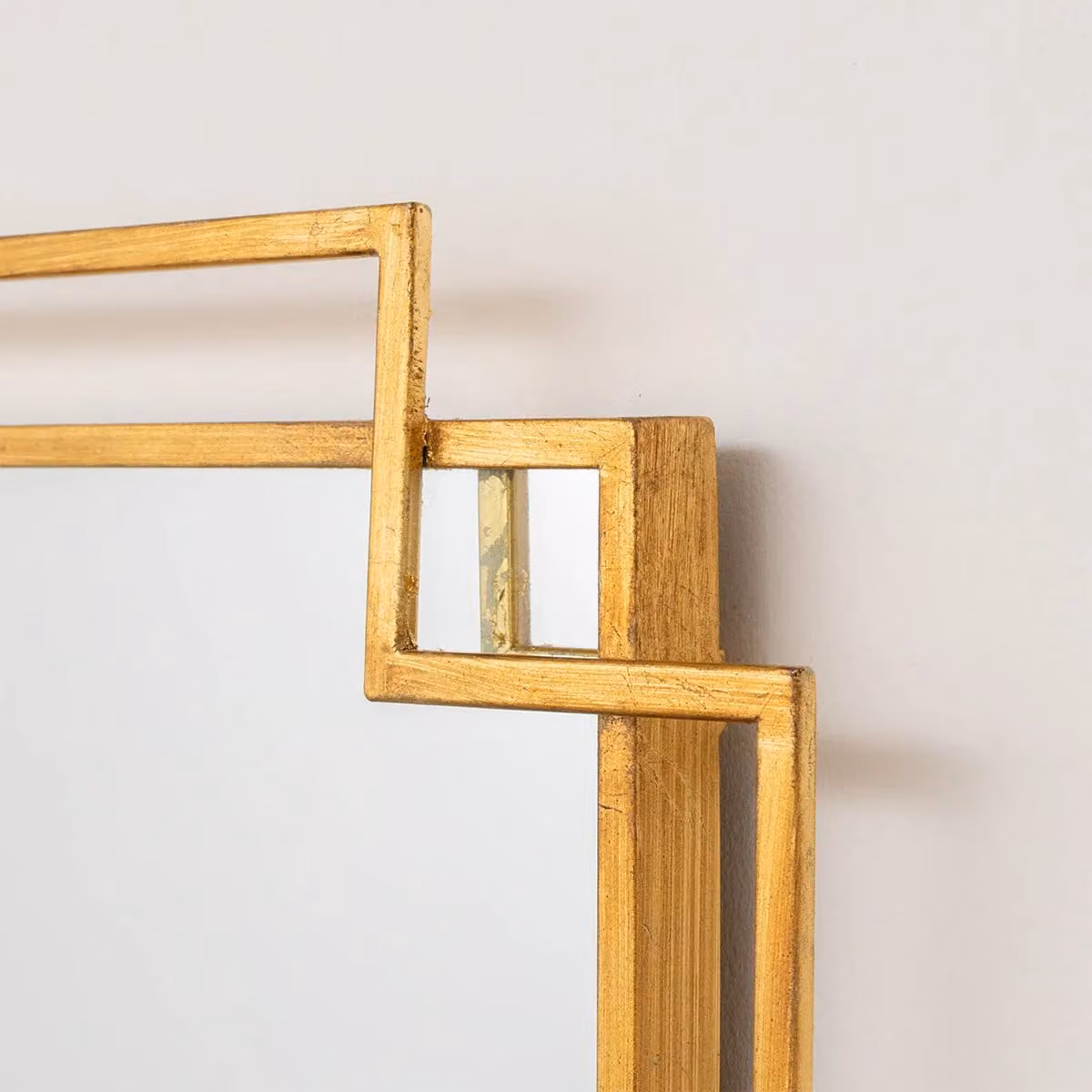 Melody Maison Gold Art Deco Rectangular Wall Mirror H 142 cm x W 47 cm