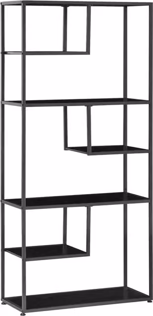 HOMCOM Industrial 7 Tier Accent Display Rack and Bookcase in Black