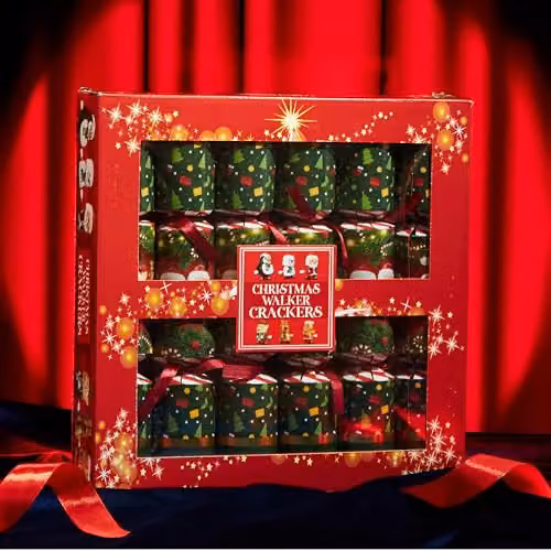 KreativeKraft Luxury Pop Christmas Crackers, Pack of 6 Multicolour Deluxe Xmas Crackers with Wind Up Toys – 9