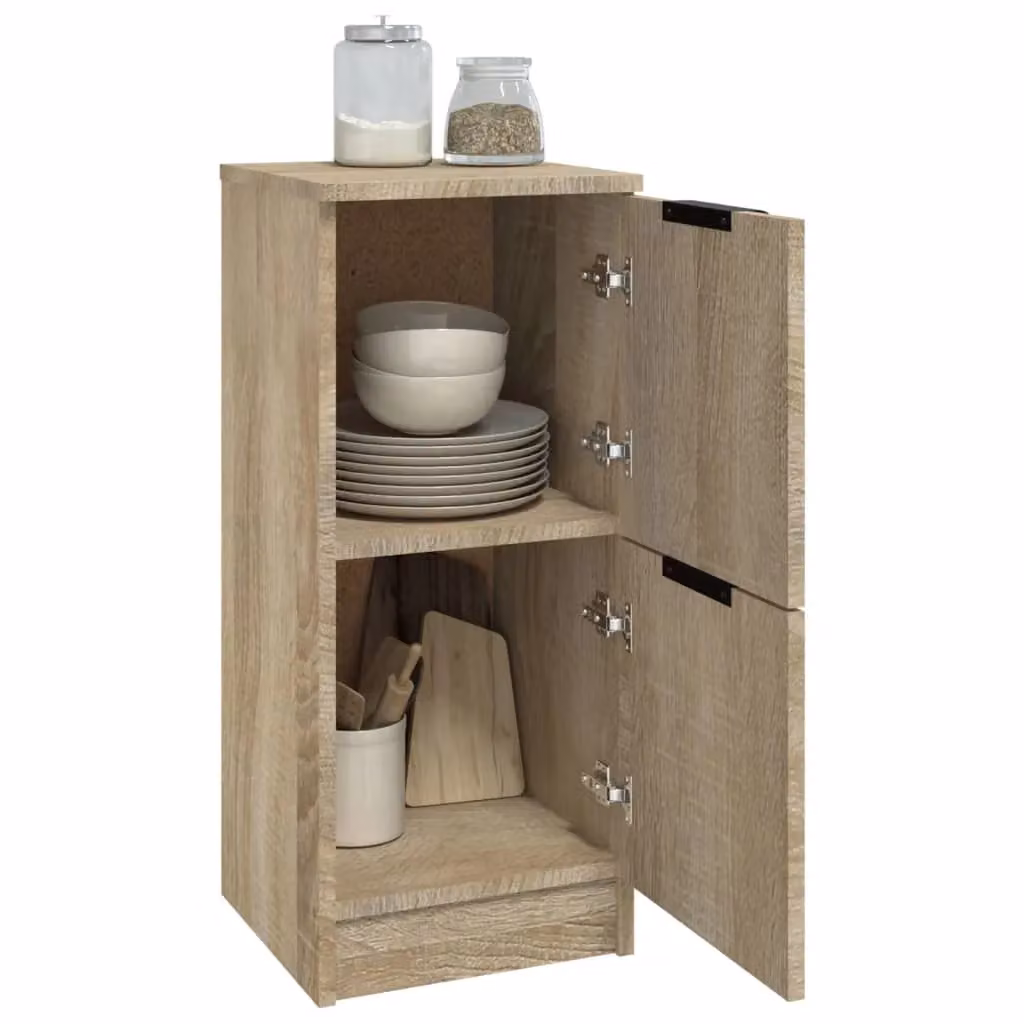 Berkfield Home Set of 2 Sonoma Oak Sideboards in Brown, W/D/H: 30 x 30 x 70 cm – 3