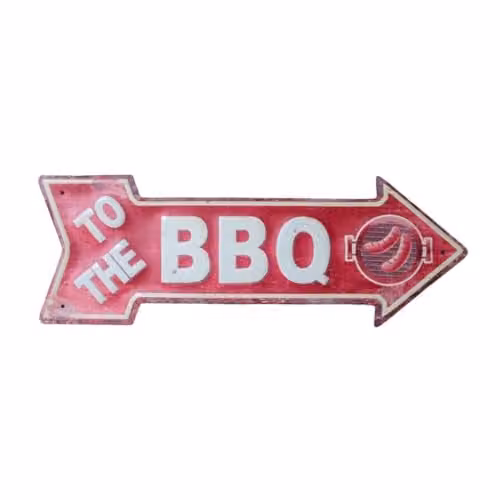 Gifts Direct 2 U Retro Metal To The BBQ Hanging Garden Sign, Red, W/H: 40 x 14 cm – 1