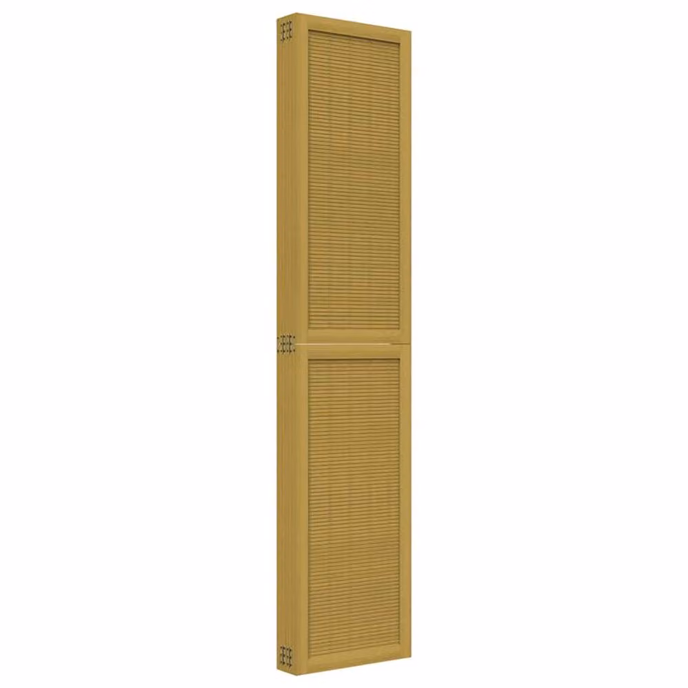 Berkfield Home 6-Panel Room Divider in Brown Solid Paulownia Wood – 2
