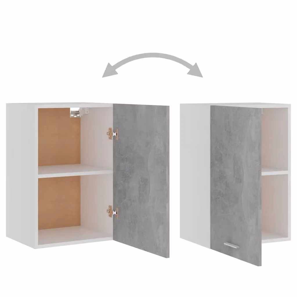 Berkfield Home Modern Wall Mounted Kitchen Cabinet in Grey MDF, W/D/H: 39.5 x 31 x 60 cm – 2