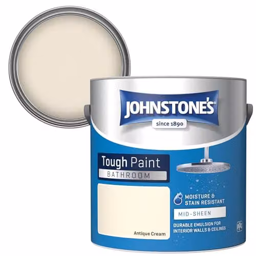 Johnstone's Bathroom Wall and Ceiling Paint in Antique Cream, 2.5L – 1
