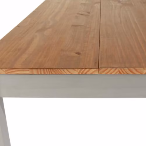 Core Products Linea Rectangular Dining Table and Bench Set in Antique Waxed Pine and Grey, W: 150 cm, H: 75 cm, D: 75 cm – 3