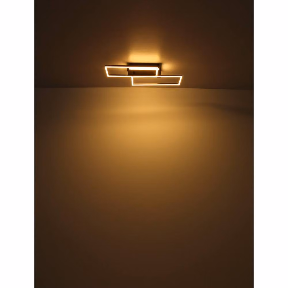 Globo Lighting LED Ceiling Light in Black and Wood, 34W, 1700 lm, Warm White, W/D/H: 49 x 60 x 10 cm – 5