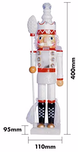 St Helens Home & Garden Nutcracker with Staff Christmas Decoration, Multicolour, Height: 40 cm – 2