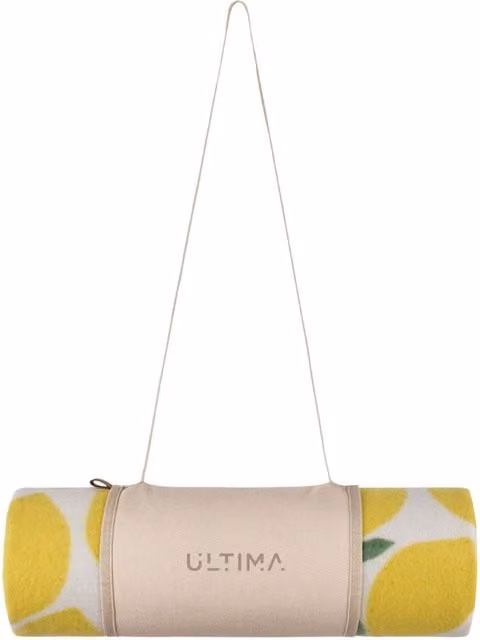 Vinga Arwe Lemon Picnic Blanket in Yellow with Carry Handle and Water Repellent Coating