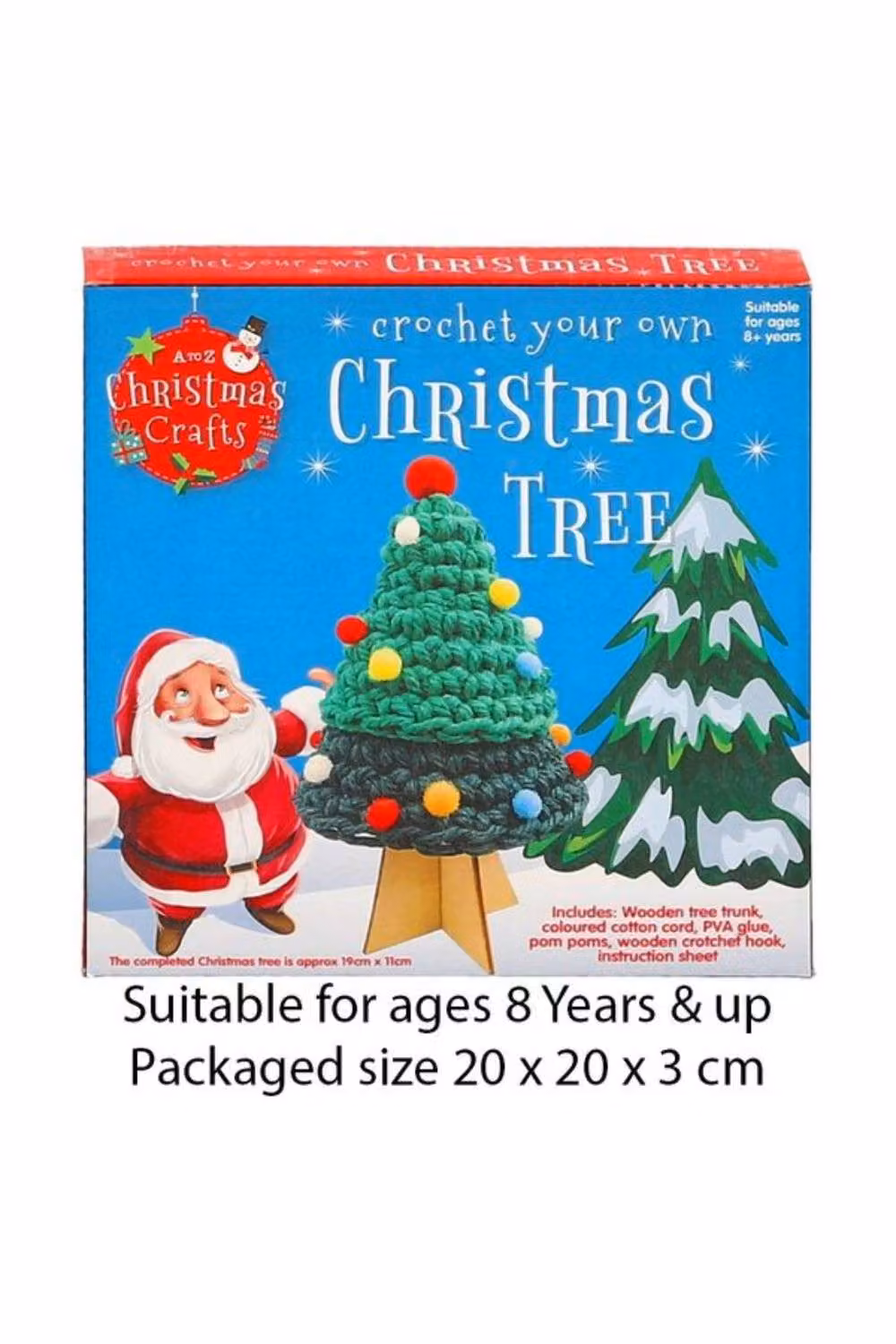 KDMD Crochet Christmas Tree Tabletop Decoration, 2 Pack, Green and Multicolour – 2