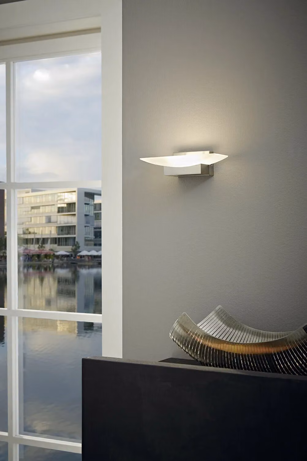Loops LED Wall Light in Silver with Warm White Bulb Included – 2