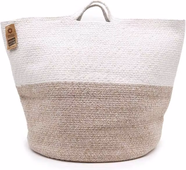KDMD Cotton Rope Laundry and Storage Basket, Beige, W: 45 cm, H: 40 cm – 1