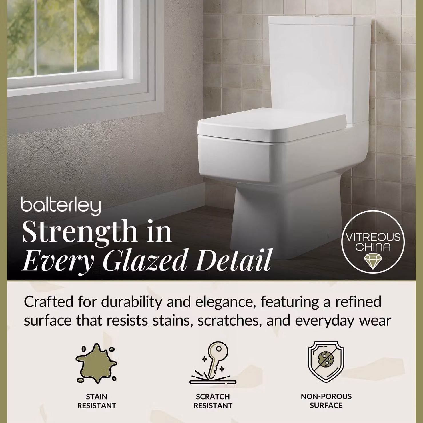 Balterley Compact Semi Flush to Wall Pan and Cistern WC Toilet in White (No Seat) W/D/H: 78.5 x 35.5 x 40 cm – 2