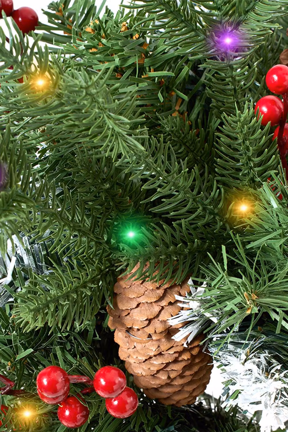 Living and Home Artificial Christmas Urn Filler with Red Berries and Multicolour Balls – 4
