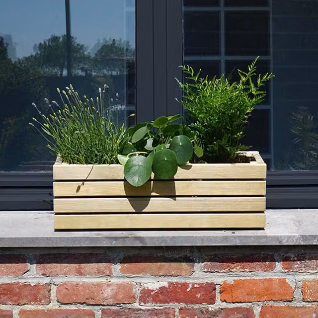 Cerland Brown Wooden Window Box Planter