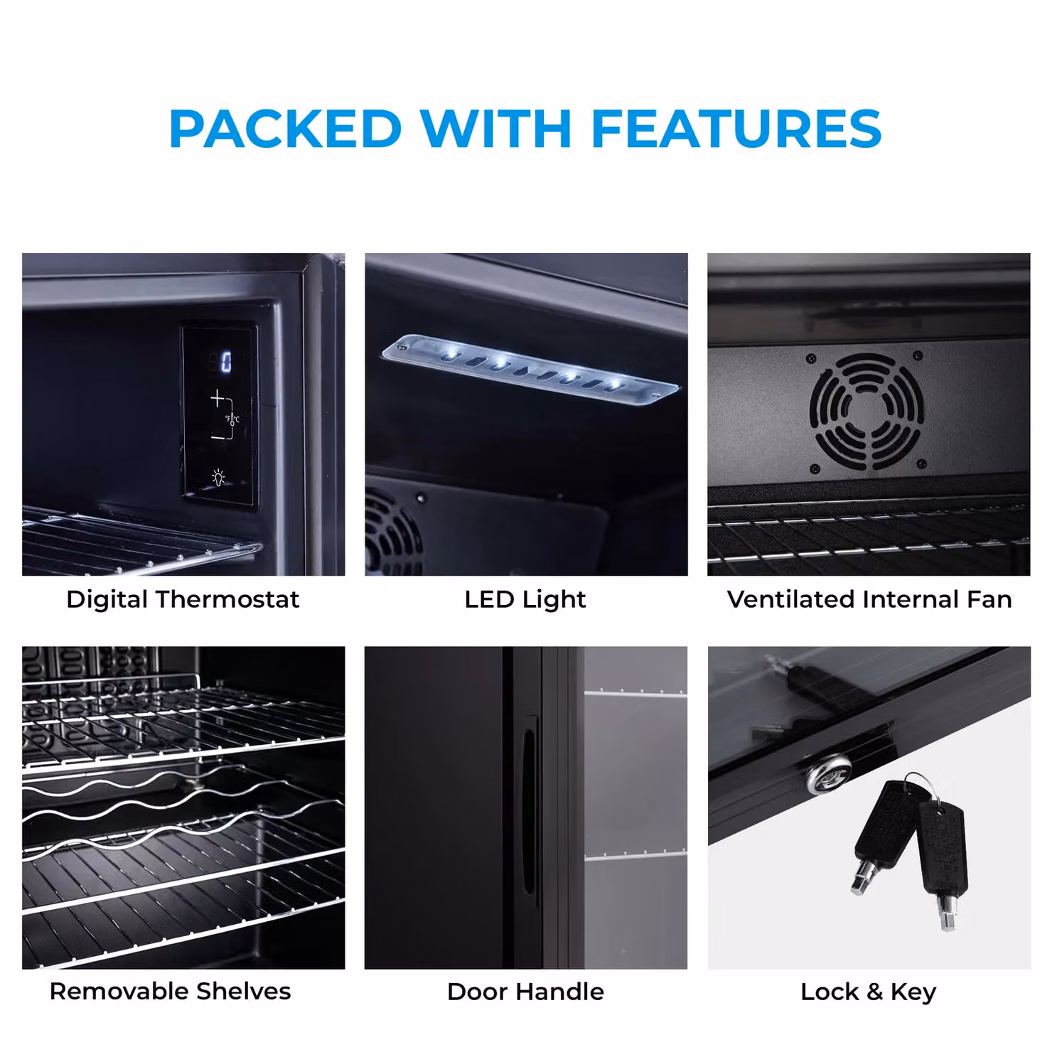 Subcold Super 85 LED Under Counter Beer Fridge in Black and Silver with Compressor and Lockable Glass Door, W/D/H: 43.5 x 47.5 x 84.8 cm – 8