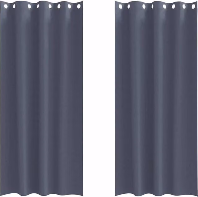 Berkfield Home Blackout Fabric Curtains, 2 Pack, Anthracite Grey, H 245 x W 140 cm