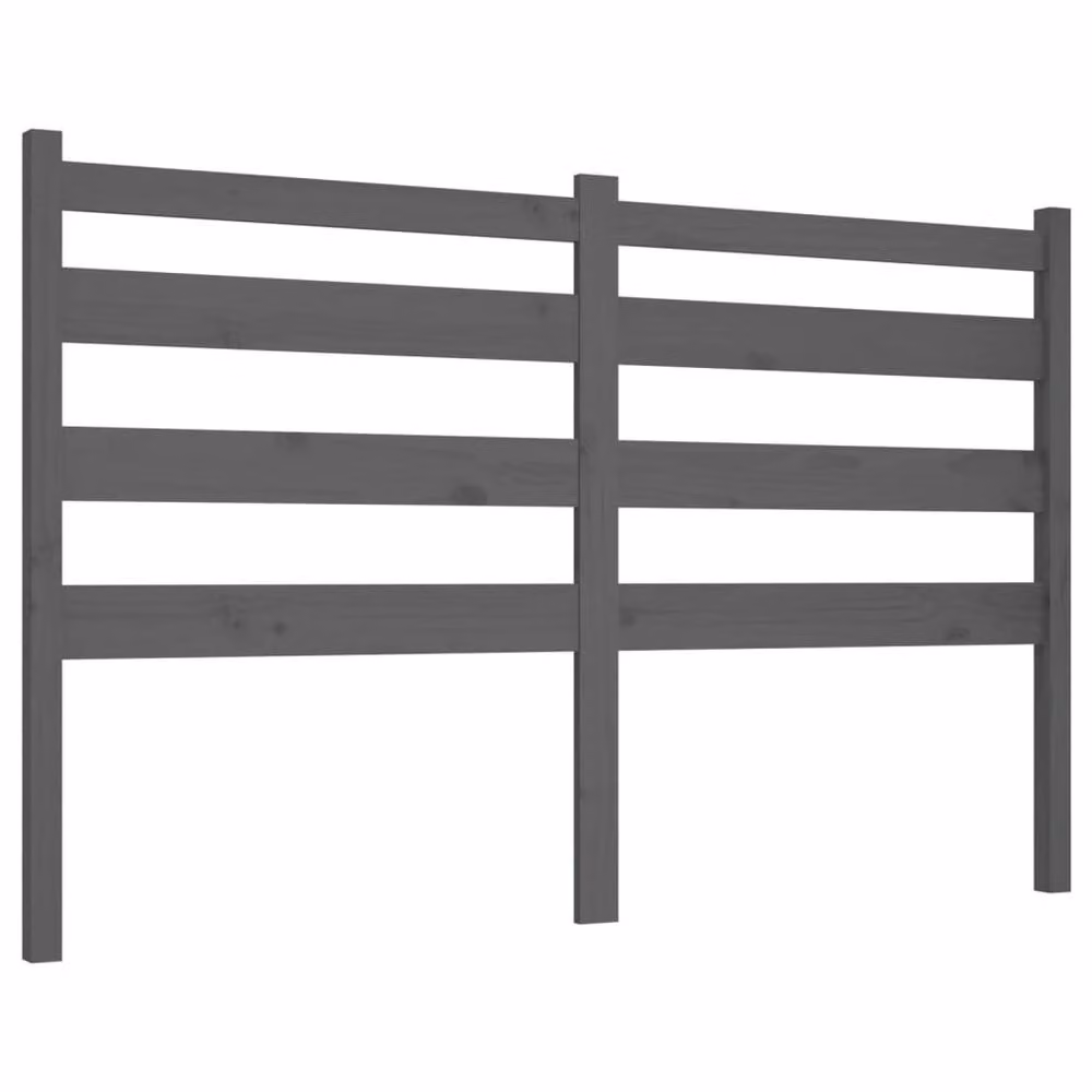 Berkfield Home Beautiful Bed Headboard in Grey Solid Pine Wood, W: 146 cm, D: 4 cm, H: 100 cm – 2