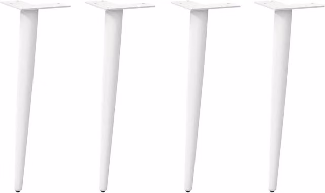 Berkfield Home Conical Steel Coffee Table Legs, 4 Pieces, White, H: 30-31 cm
