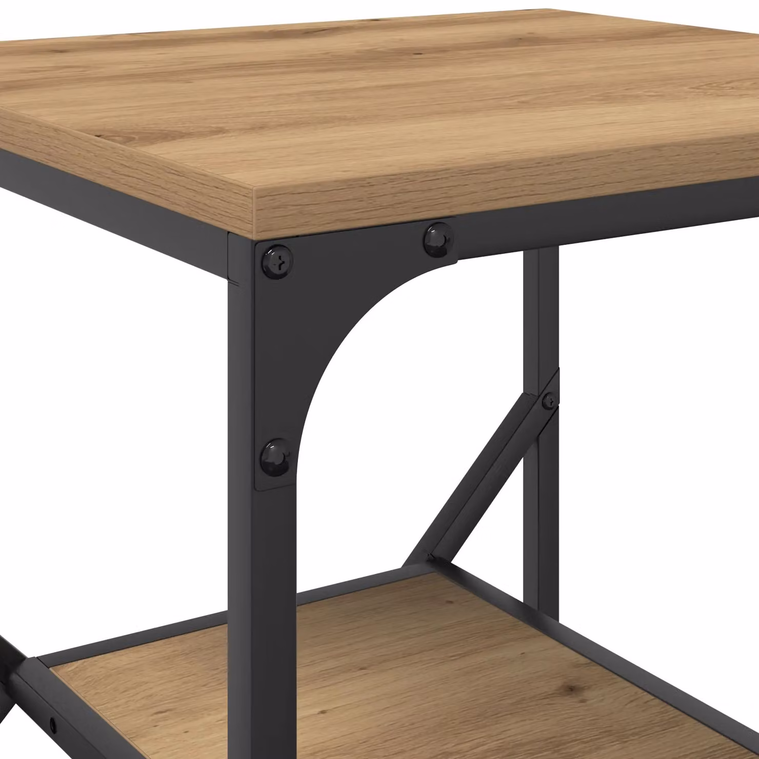 Berkfield Home Artisan Oak Side Table in Brown, W/D/H: 41 x 40 x 60 cm – 4