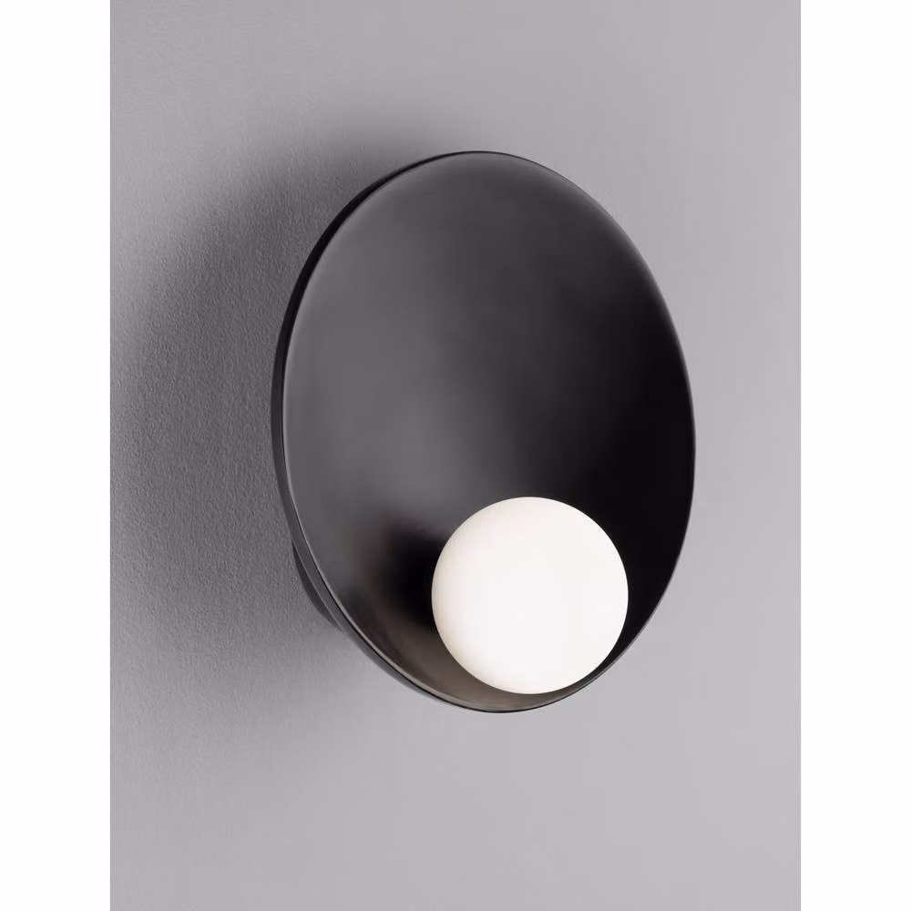 Netlighting Minim Wall Lamp in Sandy Black with White Opal Glass, G9 LED, 1x5W – 3