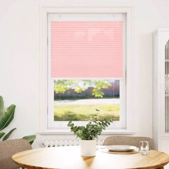 Berkfield Home Single Pleat Fabric Blind in Pink, W: 69.4 cm, H: 100 cm