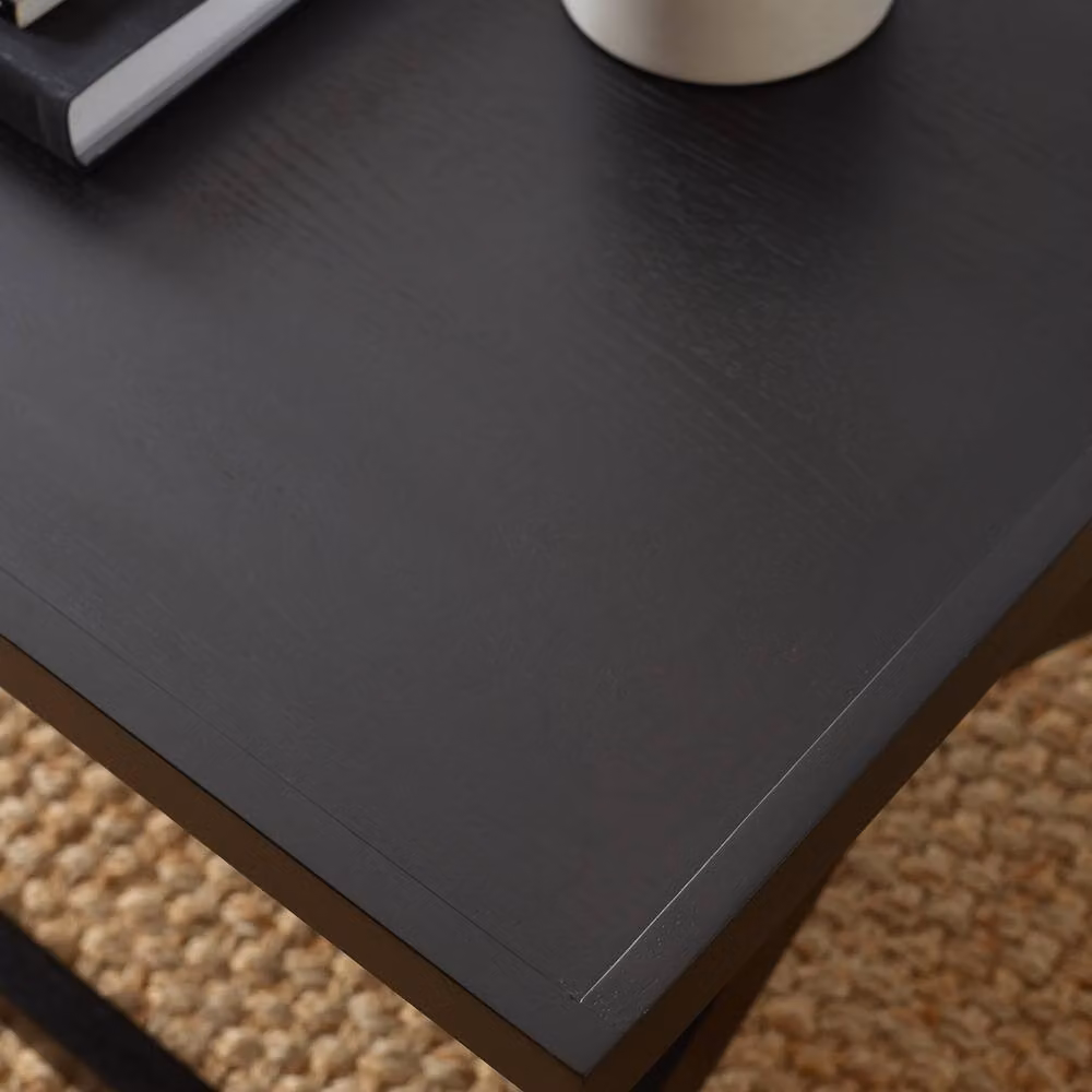 Cheshire Glenrothes Modern Rectangular Coffee Table in Black, W: 110 cm, D: 40 cm – 4
