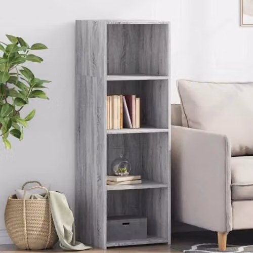 vidaXL Modern Grey Highboard in MDF with Hinged Doors, W/D/H: 40 x 41 x 124 cm – 2