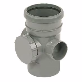 FloPlast Grey Access Pipe with Single Socket 110mm