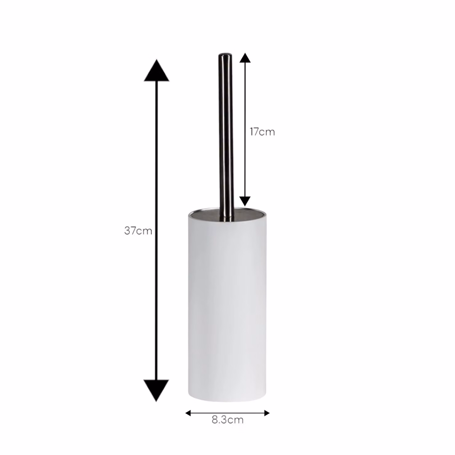 Showerdrape Alto White Freestanding Plastic Toilet Brush and Holder – 2