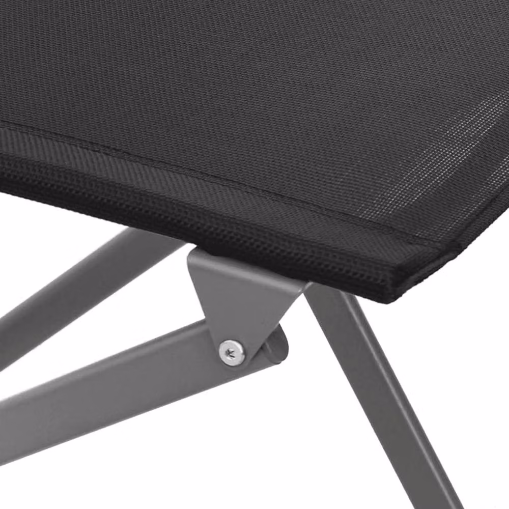 Berkfield Home Set of 2 Folding Outdoor Garden Chairs in Black Steel and Textilene – 4