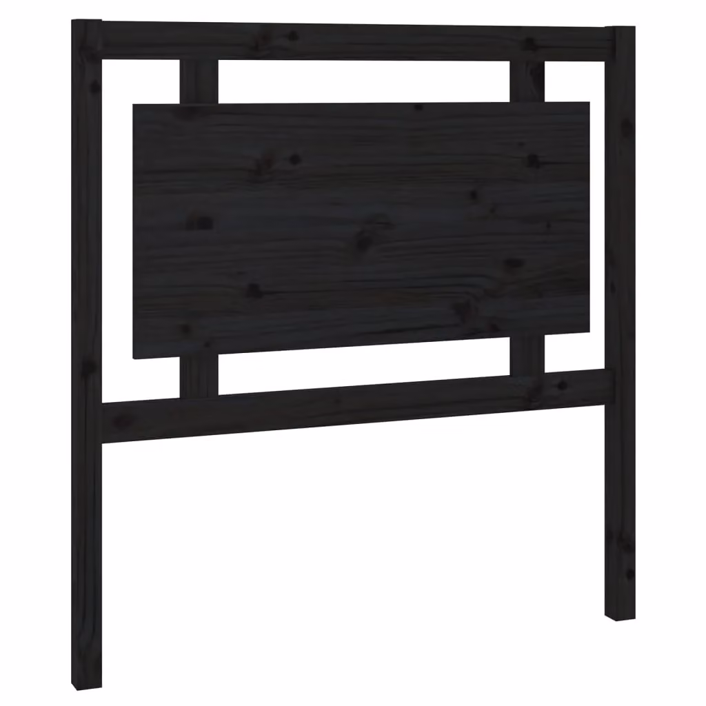 Berkfield Home Black Solid Pine Wood Bed Headboard, W/D/H: 95.5 x 4 x 100 cm – 2