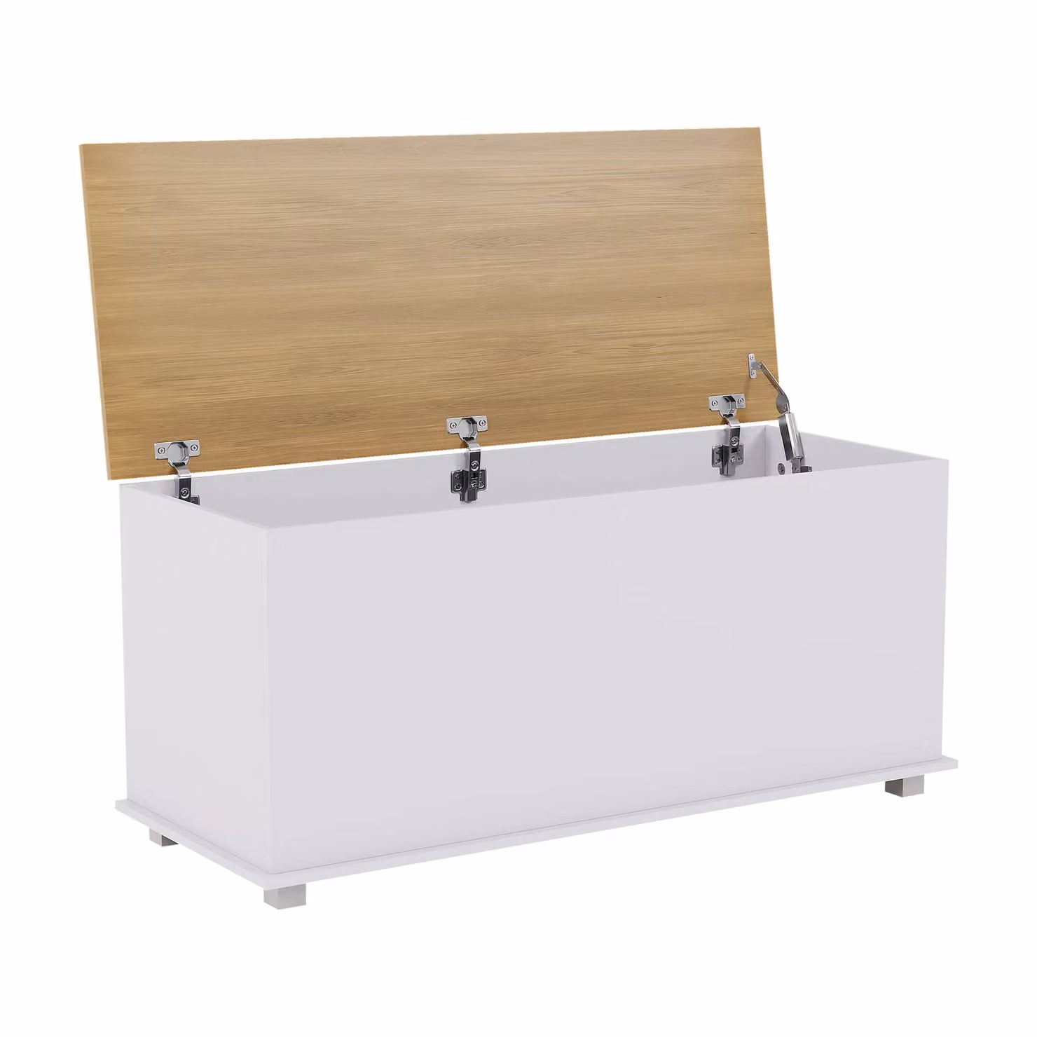 Vida Designs Arlington Contemporary Storage Ottoman in White – 3