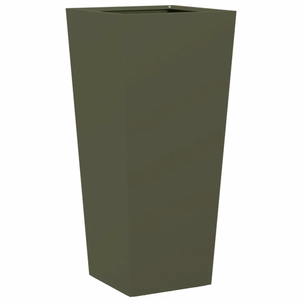 Berkfield Home Steel Garden Planter Tub in Green, W/D/H: 35 x 35 x 75 cm – 2