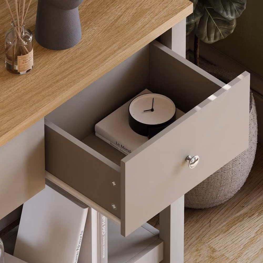 Vida Designs Arlington 2 Drawer Console Table in Grey – 3
