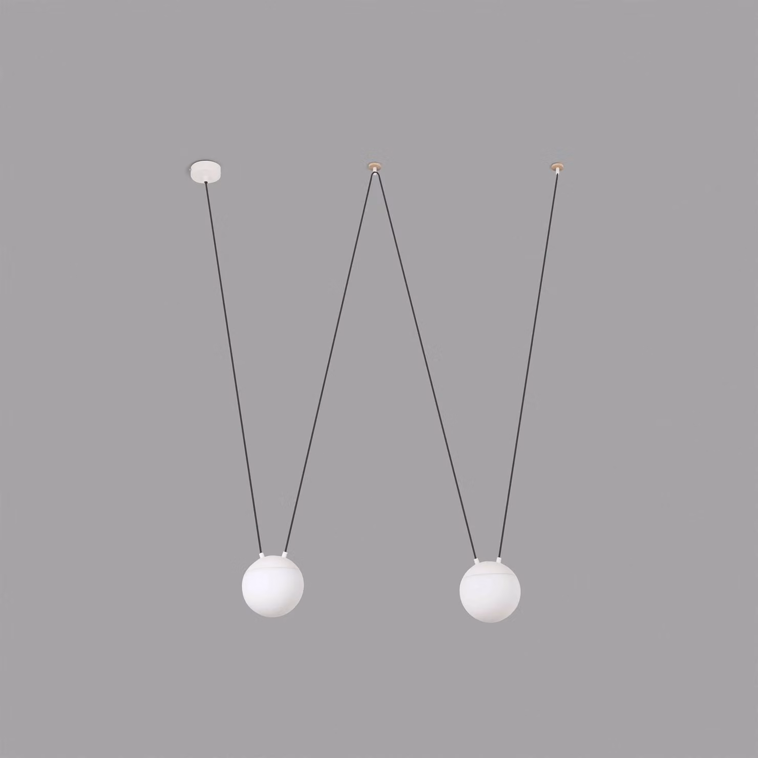 Netlighting Mine 2 Light Ceiling Pendant in White Wood with E27 Bulb Holder – 2