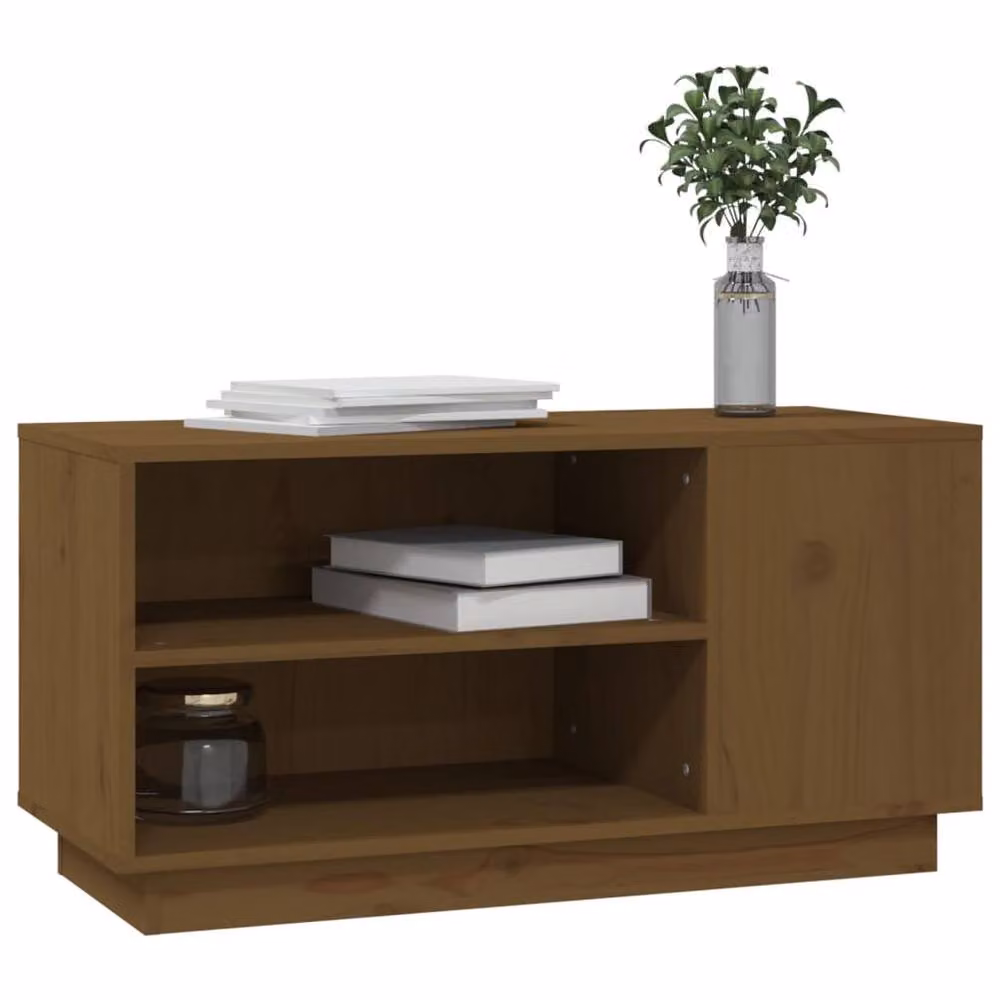 Berkfield Home Modern TV Cabinet in Honey Brown Solid Pine Wood, W/D/H: 80 x 35 x 40.5 cm – 3