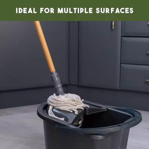 JVL Retro Sand and White Natural Bamboo and Pure Cotton String Floor Mop – 3