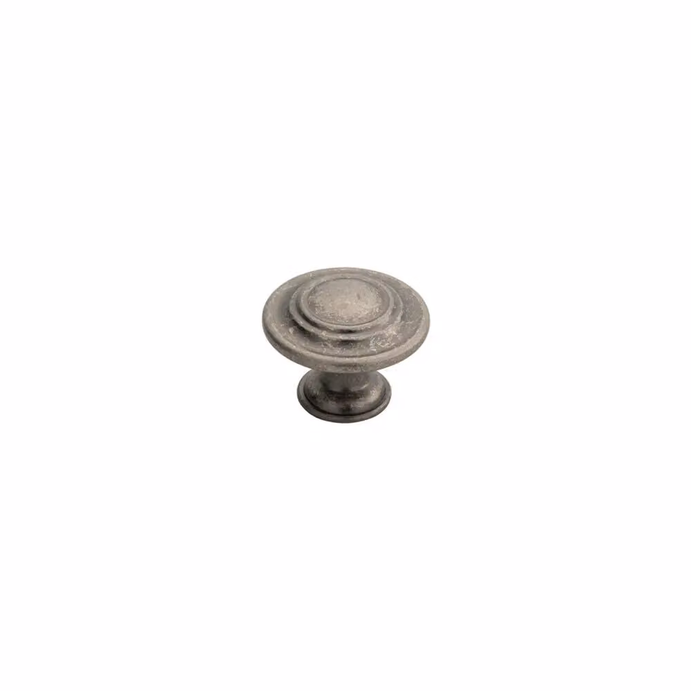 Loops 4 Pack Round Ringed Pattern Matt Pewter Cabinet Door Knobs, Diameter: 32 mm – 2