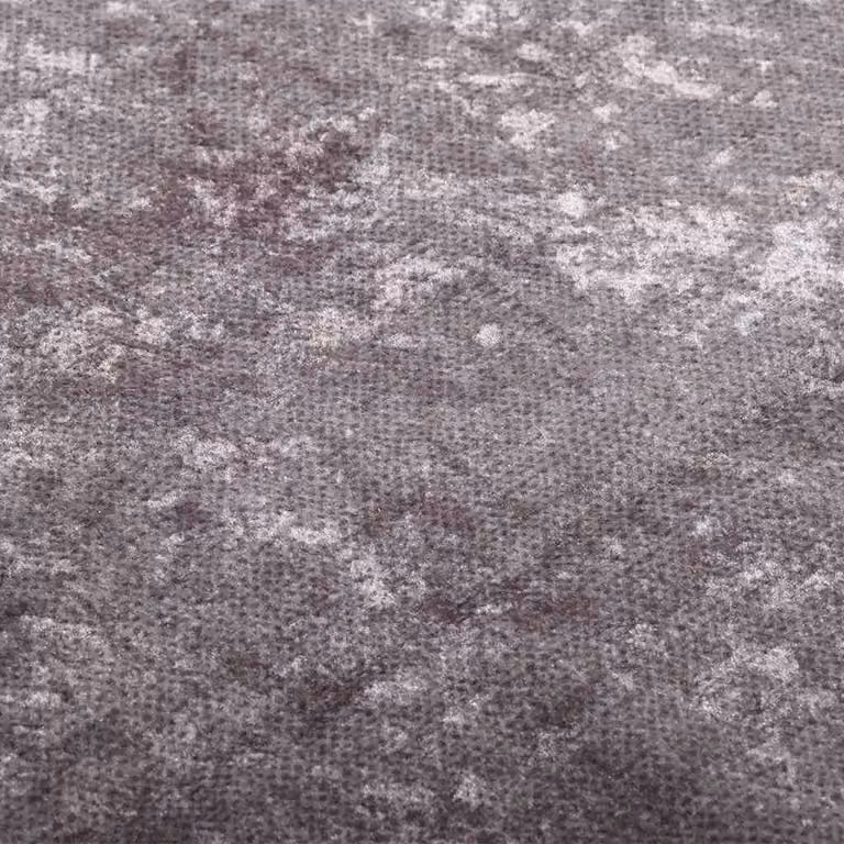 Berkfield Home Grey Abstract Washable Non-Slip Round Rug W: 100 cm