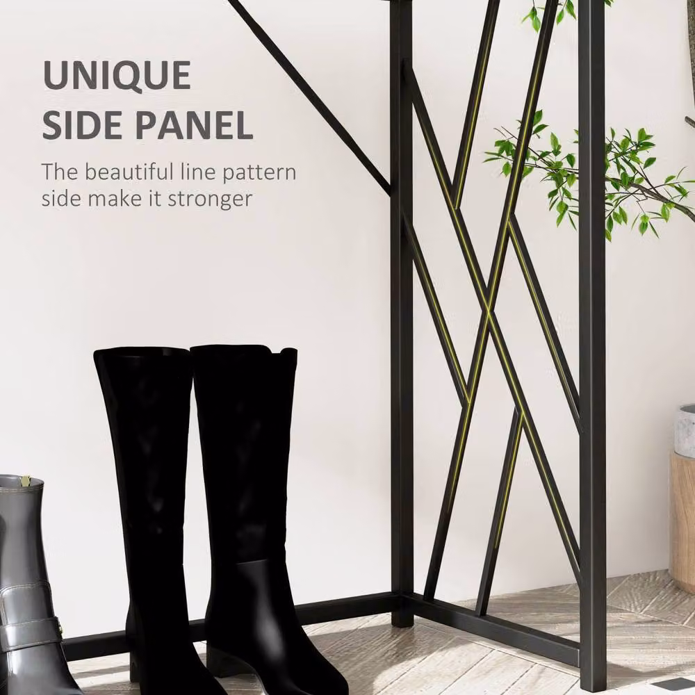 Wyld Haus Toli Industrial Console Table with Grey Composite Top and Black Metal Frame, W: 120 cm, D: 35 cm, H: 75 cm – 5