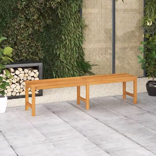 Berkfield Home Garden Bench in Brown Solid Teak Wood, Width: 180 cm