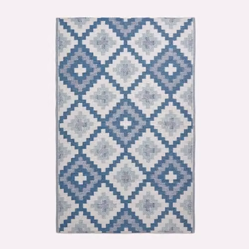 Homescapes Blue Mia Aztec Luxury Outdoor Rug, Reversible Geometric Woven Design, W/D/H: 270 x 180 x 1 cm – 6