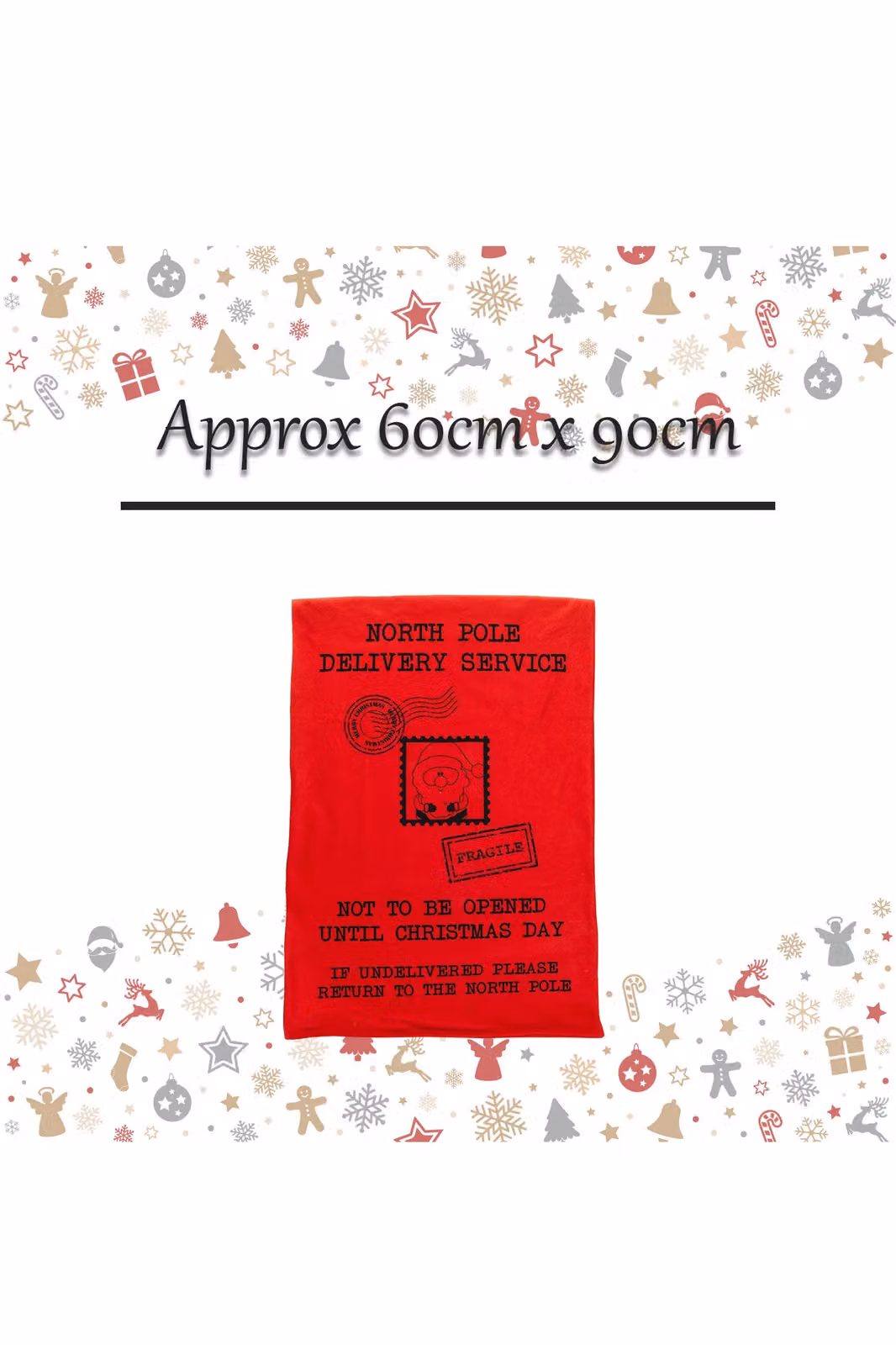 VFM e-Store Jumbo Red Felt Christmas Stocking with Printed Message – 2