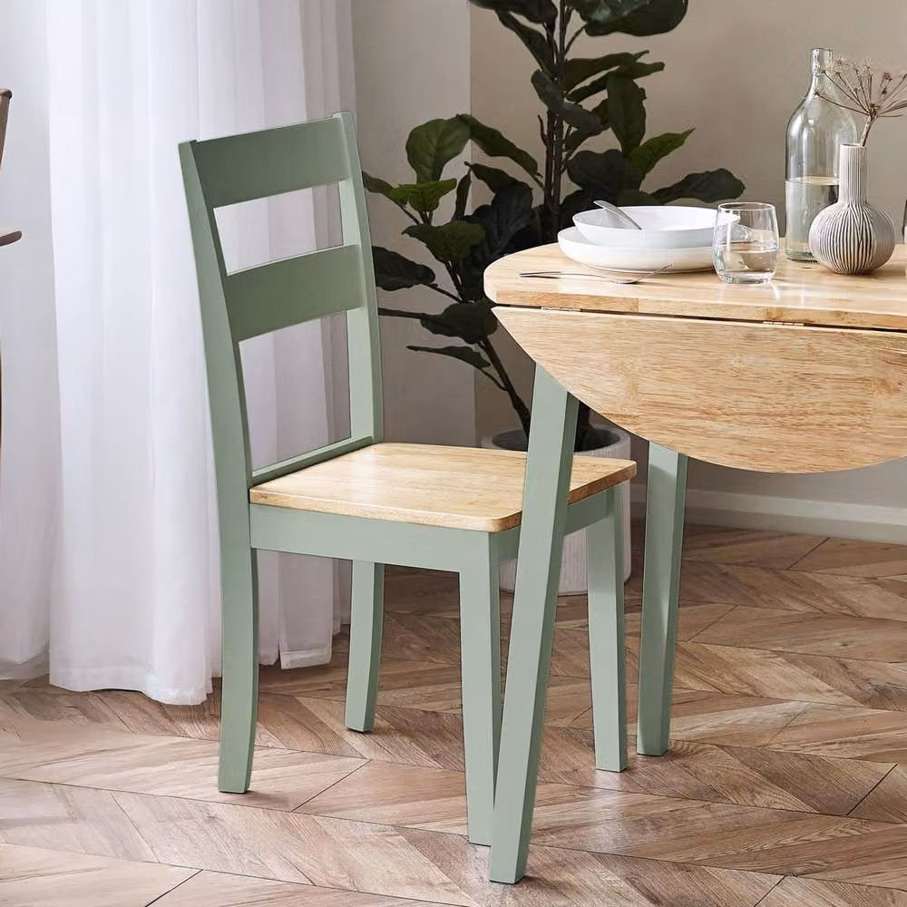 Cheshire Westbury Elegant Sage Green and Natural Dining Chairs - Set of 2 – 2