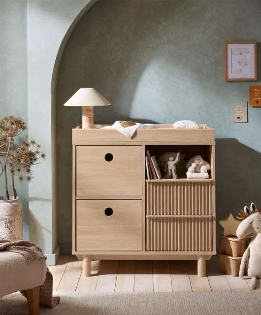 Mamas & Papas Oska Narrow Dresser Changer in Natural Oak