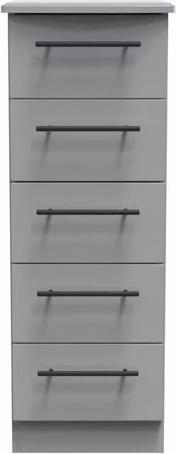 2 U Howard 5 Drawer Tallboy in Dark Grey, Ready Assembled – 1