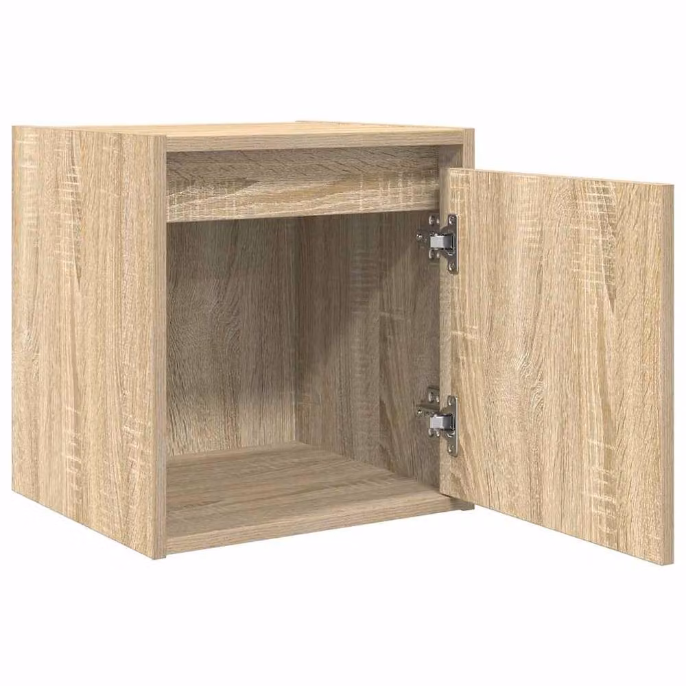 Berkfield Home Wall-Mounted Bedside Cabinet in Sonoma Oak, W/D/H: 38 x 34 x 40 cm – 2
